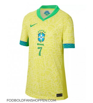 Brasilien Vinicius Junior #7 Hjemmebanetrøje Dame Copa America 2024 Kortærmet